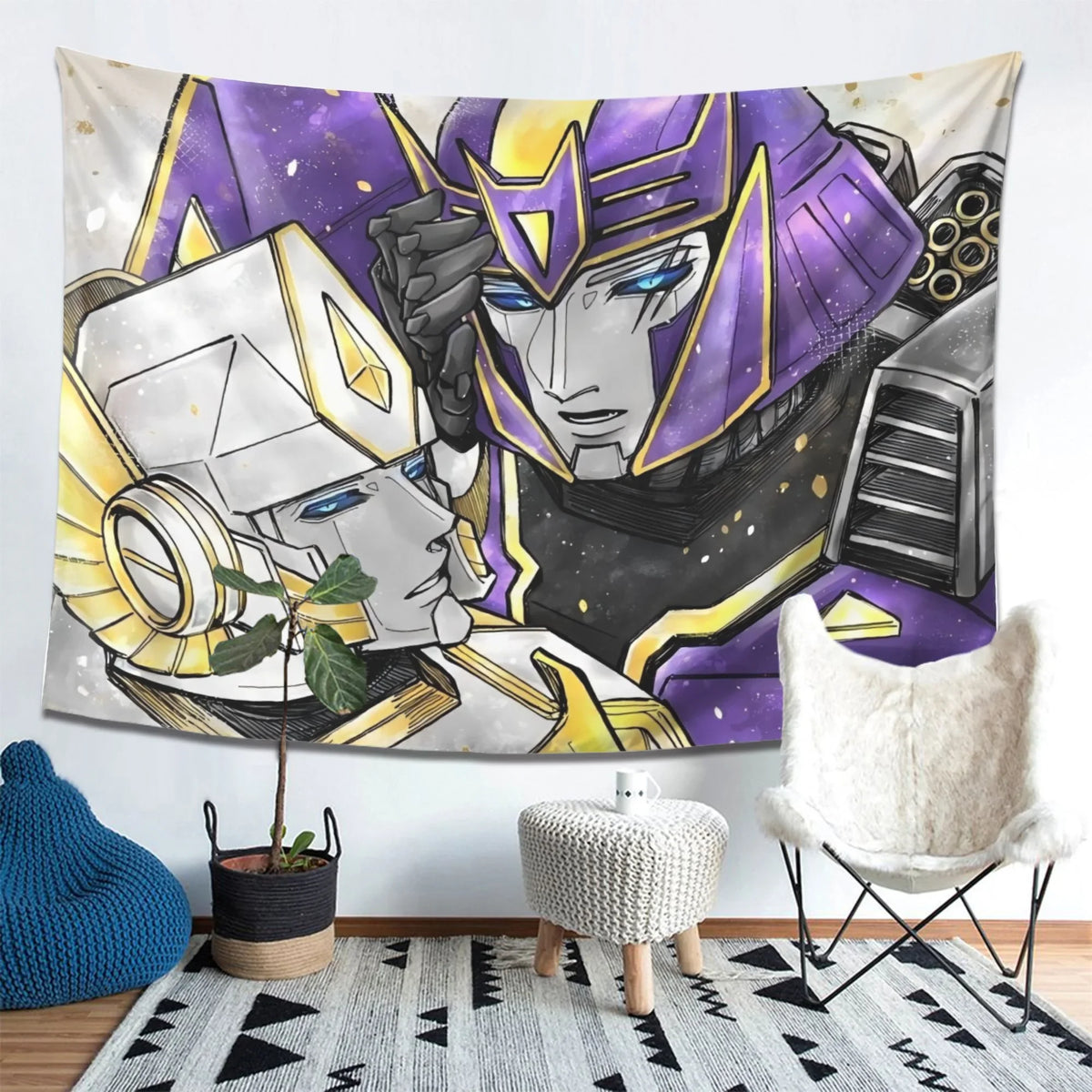 Bandiera Transformers - Megatron e bianco