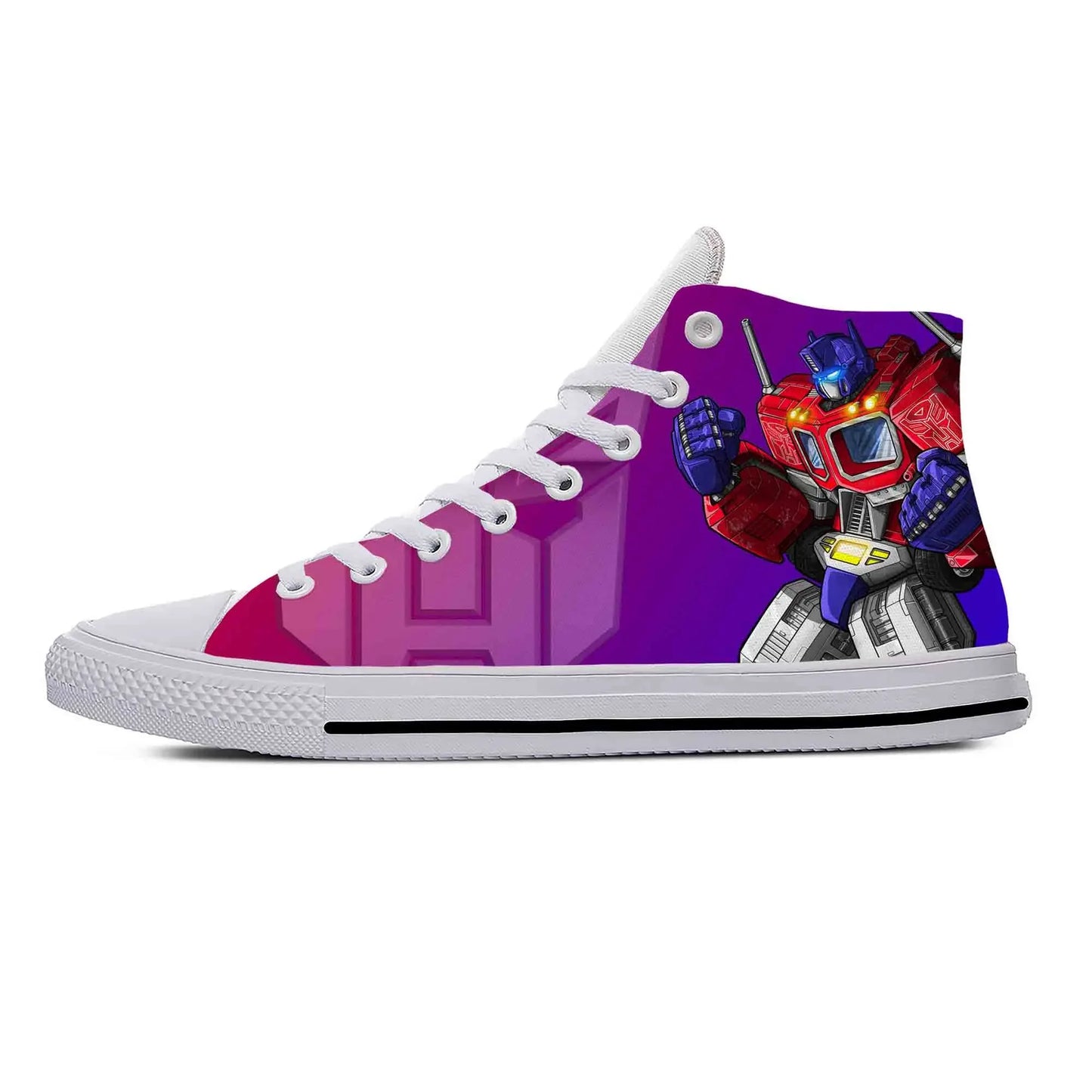 Baskets Montantes Transformers Blanc - Mauve