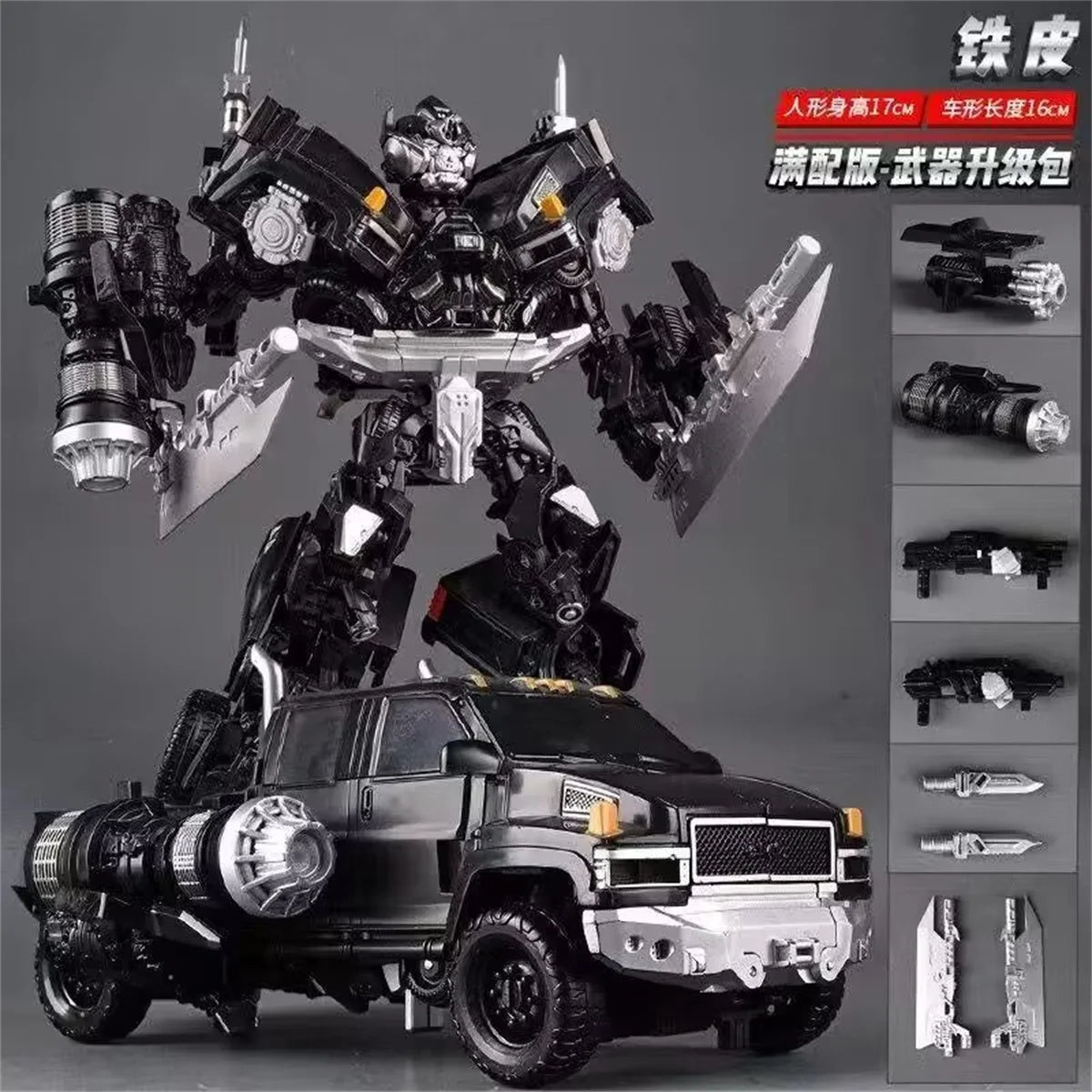 Figurina Transformers Ironhide Weapon Master — Finitura argentata Edizione Pioniere