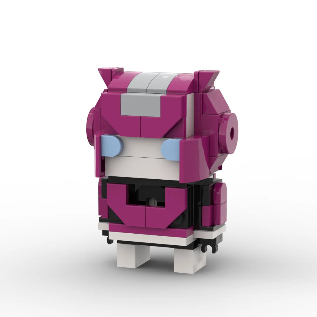 Action figure Transformers Elita-1 chibi — piccolo robot rosa, brick compatto