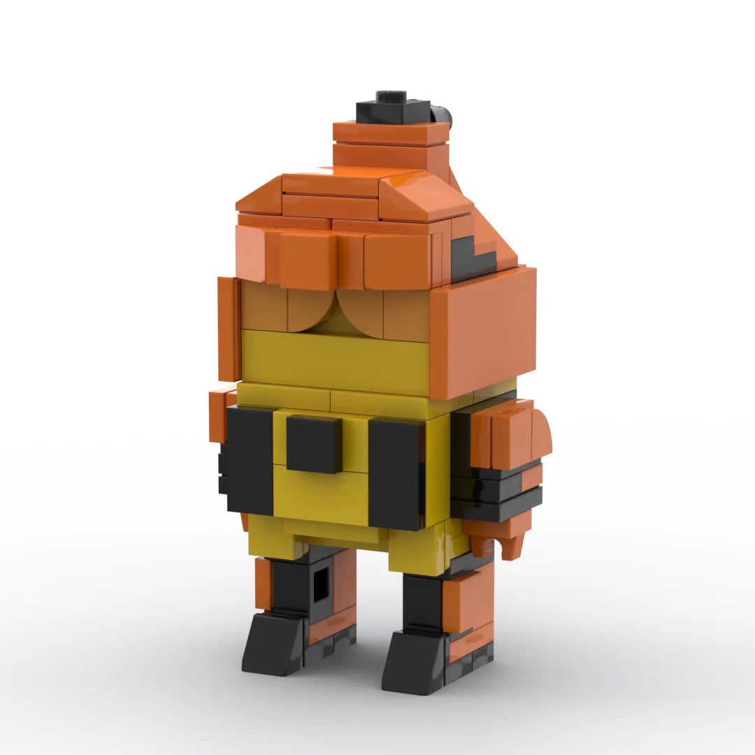 Figurina Transformers Headstrong — Rinoceronte Brick Arancione e Dorato Predatore