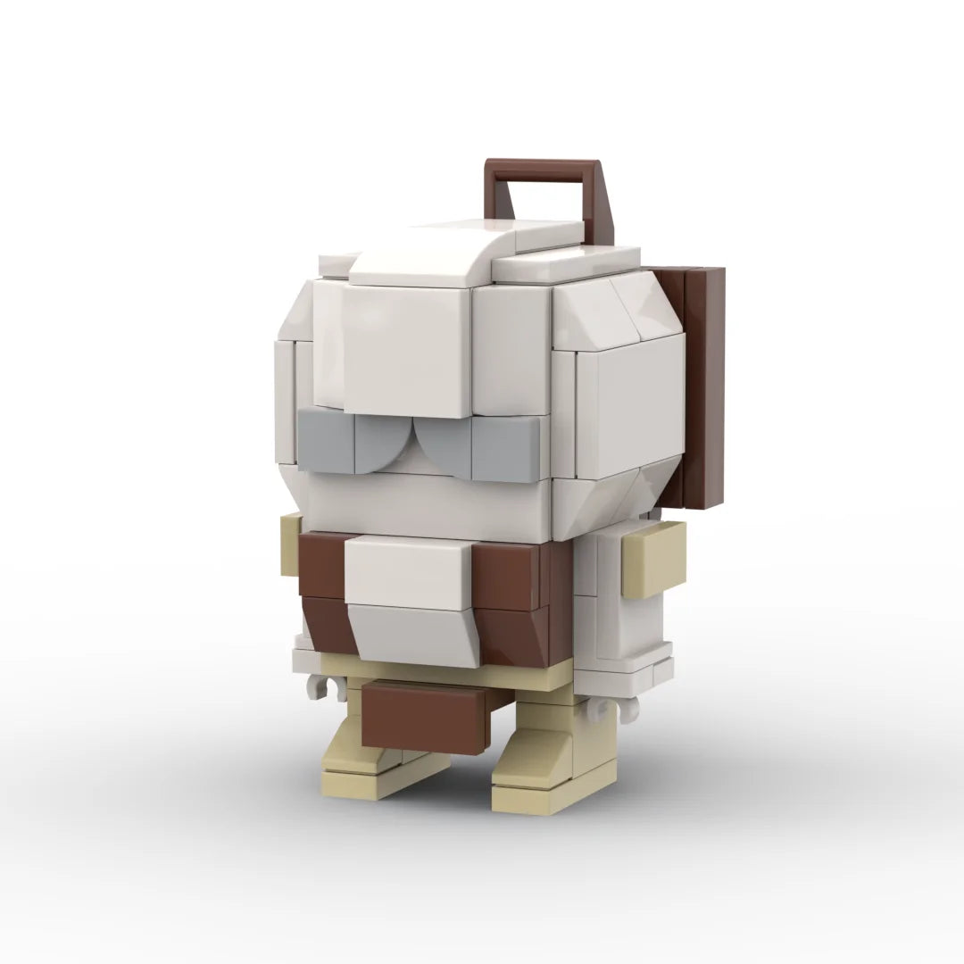 Action figure Transformers Outback chibi — brick bianco e marrone, sagoma tondeggiante