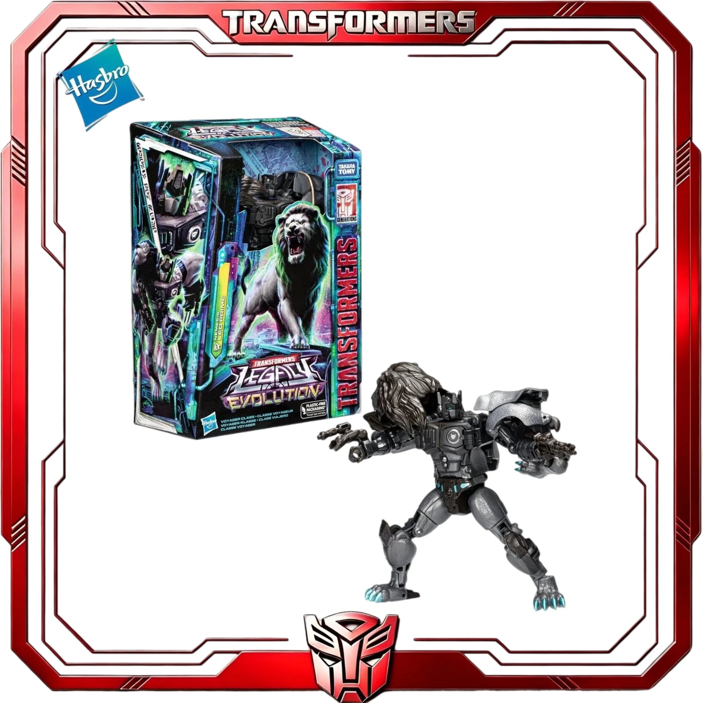 Figurina Transformers Nemesis Leo Prime — Robot leone Maximal da collezione Legacy Evolution