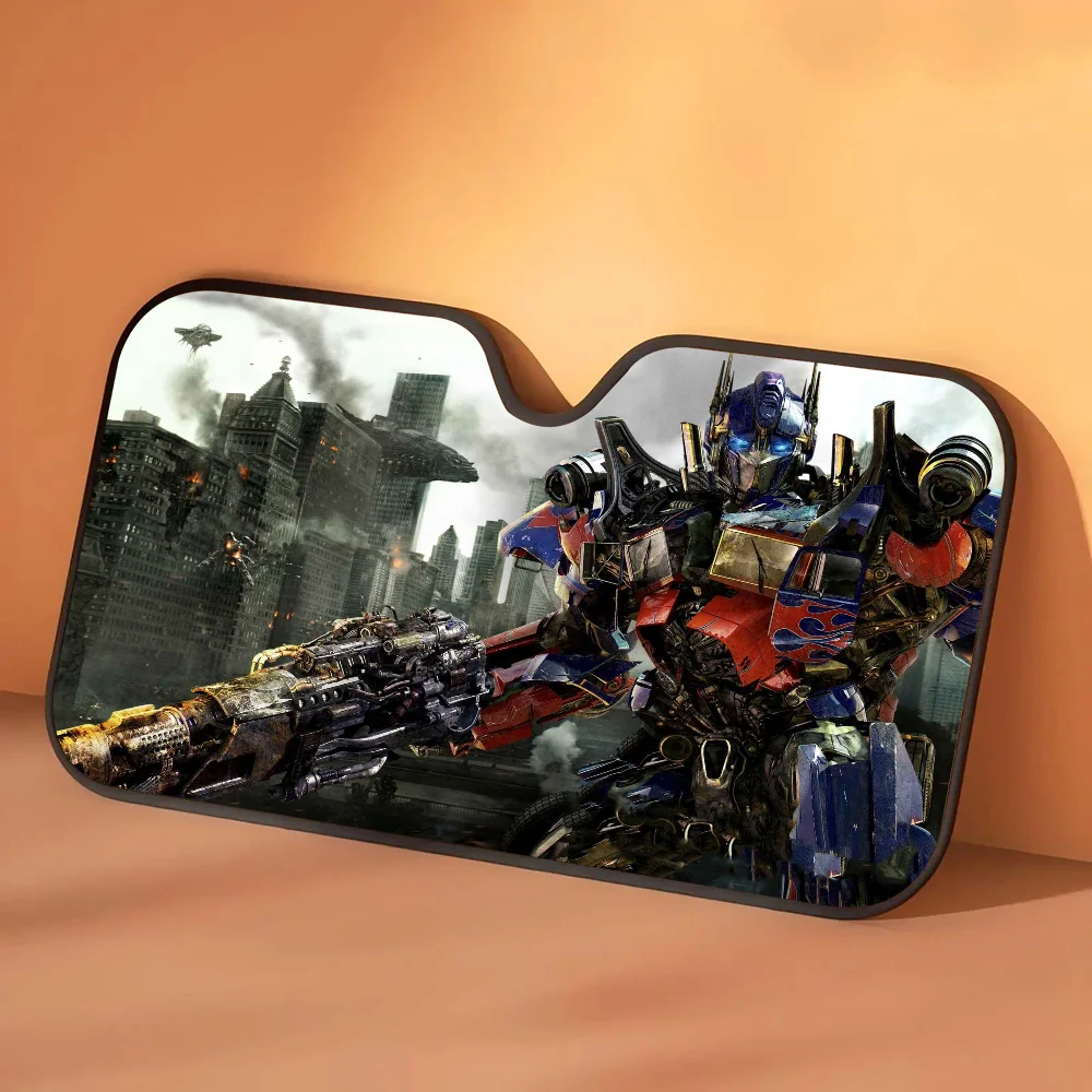 Parasole Transformers Optimus Prime Battaglia Urbana — Protezione solare per auto, città grigia
