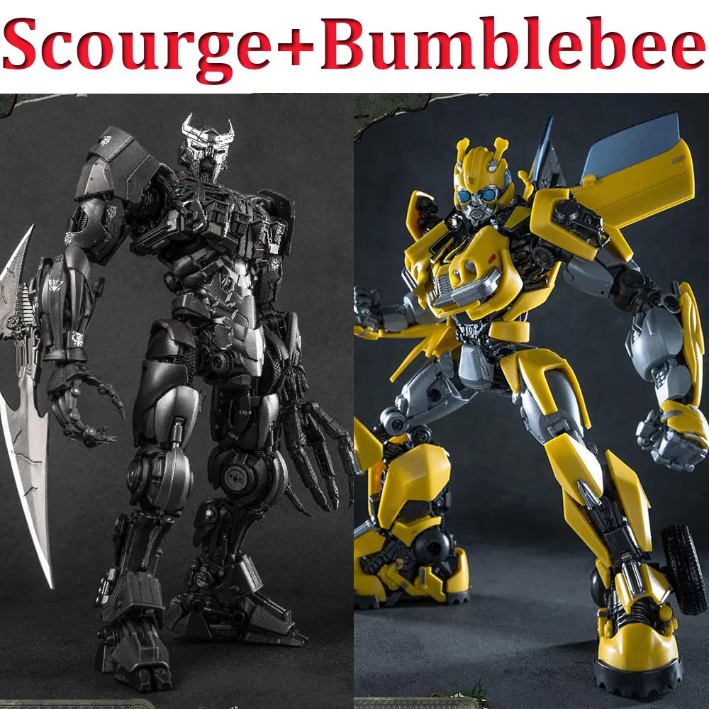 Coppia di statuette Transformers Scourge e Bumblebee — Edizione Modello Yolopark AMK