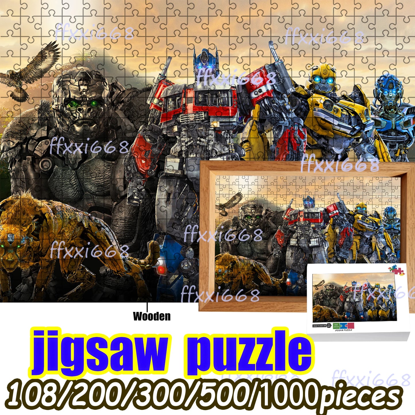Puzzle Transformers Optimus Prime en Bois — 1000 Pièces