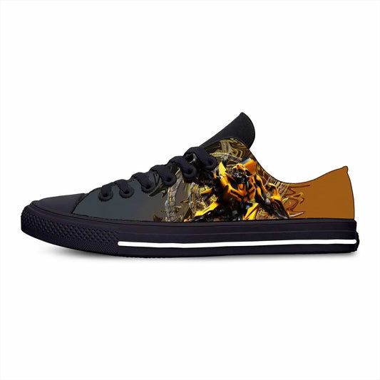 Chaussures Transformers Bumblebee Or et baskets customisées avec écussons Autobots