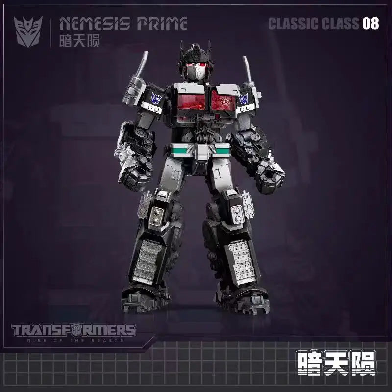 Figurina Transformers Nemesis Prime Blokees Beyond — Assemblaggio Movie 7 con sagoma nera