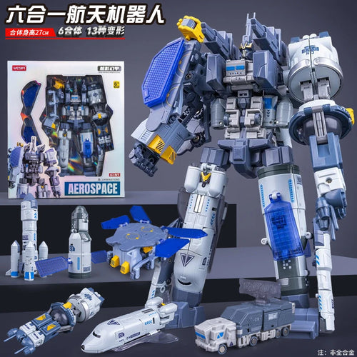 Set Transformers Aerospaziale — Robot Combinato Sei-in-Uno da Tredici Pezzi