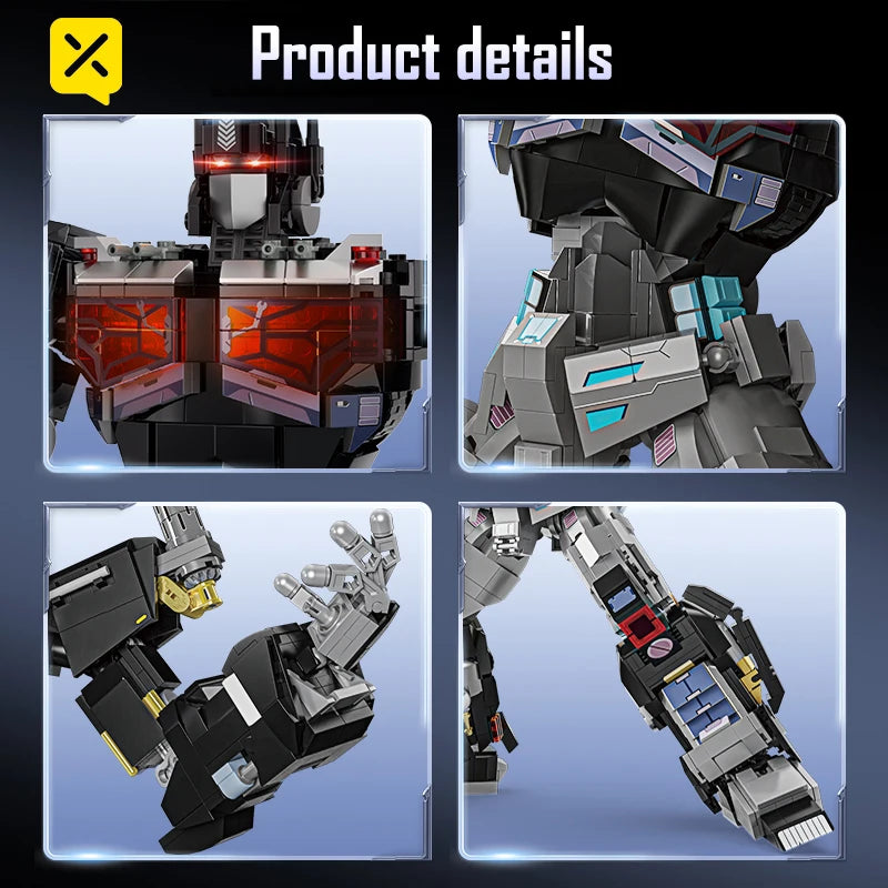 Mattoncini Transformers Nemesis Knight — Costruzione di Optimus Prime oscuro da 1886 pezzi