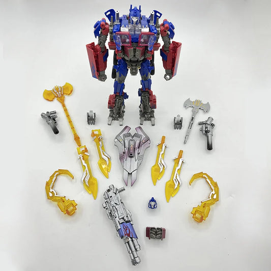 Action figure Transformers Optimus Prime — Replica TW1022, set completo con armi e maschere