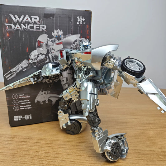 Figurina Transformers Sideswipe War Dancer — Ballerino di Guerra Rosso e Argento