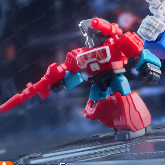 Figurina Transformers Perceptor Blokees Defender — Mattoncini rosa, scienziato con lunga vista