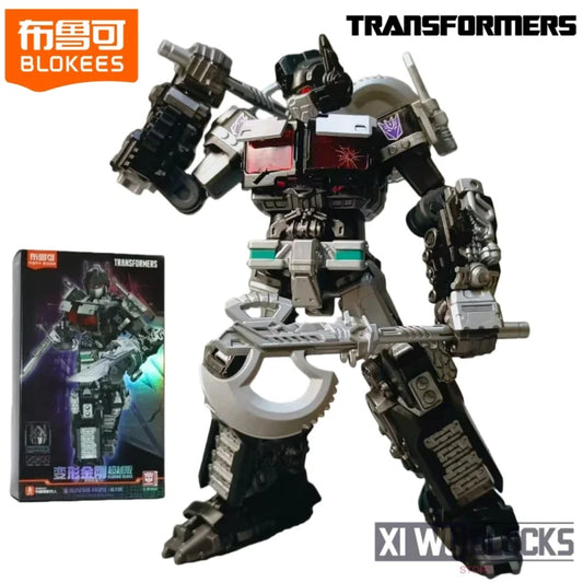 Figurina Transformers Nemesis Prime Blokees Beyond — Assemblaggio Movie 7 con sagoma nera