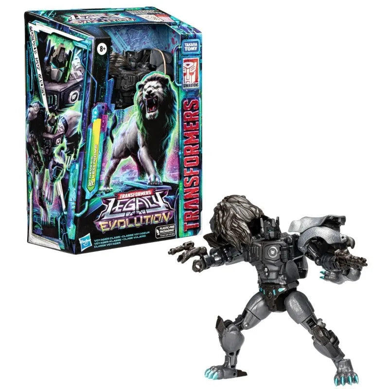 Figurina Transformers Leo Prime Nemesis Voyager — Edizione Hasbro Maximal ruggente