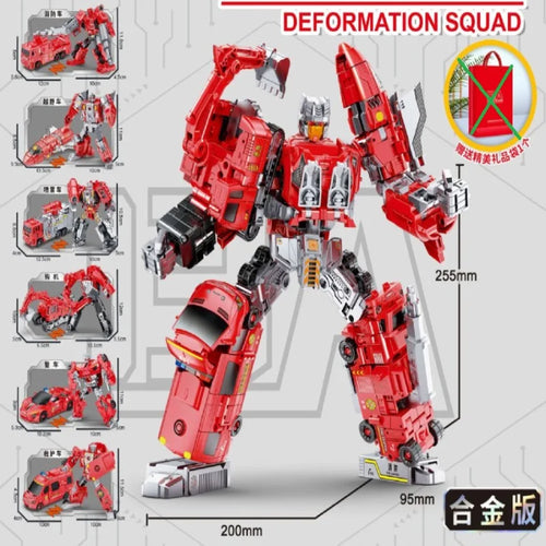 Figurina Transformers Dinoking Escouade Alliage Rouge — Versione Deformation Squad senza confezione