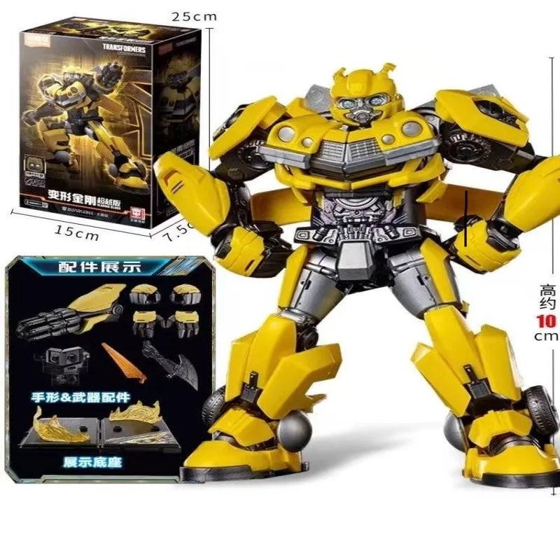 Action figure Transformers Bumblebee — Edizione con accessori completi e base inclusa