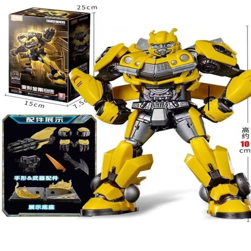 Action figure Transformers Bumblebee — Edizione con accessori completi e base inclusa