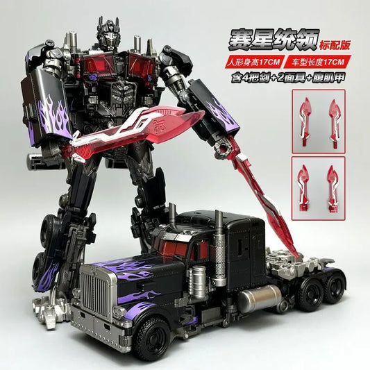 Action figure Transformers Nemesis Prime camion nero — Fiamme viola TW1022