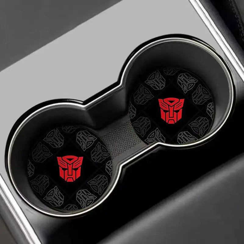 Portabicchieri Transformers Autobot rosso — Set doppio antiscivolo per auto
