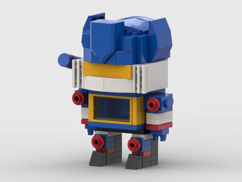 Figurina Transformers Soundwave edizione One — busto in mattoncini blu, precursore