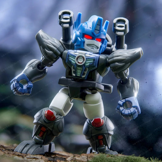 Figurina Transformers Optimus Primal numero 1 — Robot grigio e rosso con pugni serrati