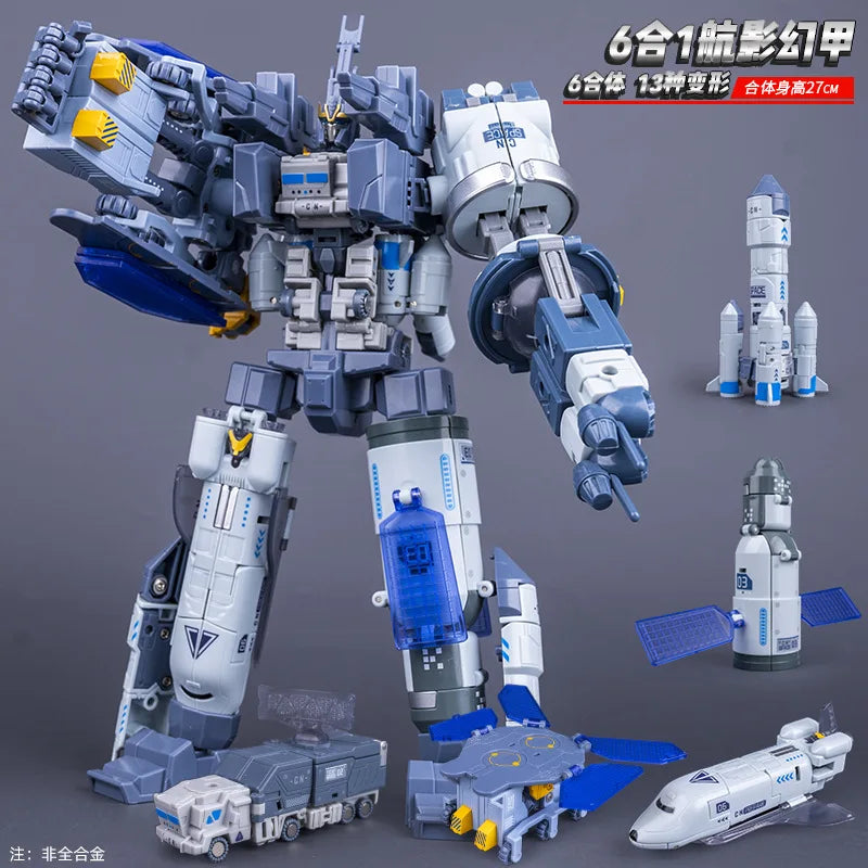 Set Transformers Aerospaziale — Robot Combinato Sei-in-Uno da Tredici Pezzi