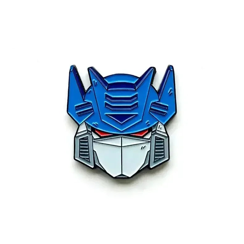 Spilla Transformers Autobot blu — Spilla a forma di testa con casco per zaino