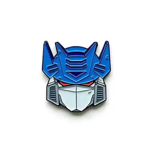 Spilla Transformers Autobot blu — Spilla a forma di testa con casco per zaino