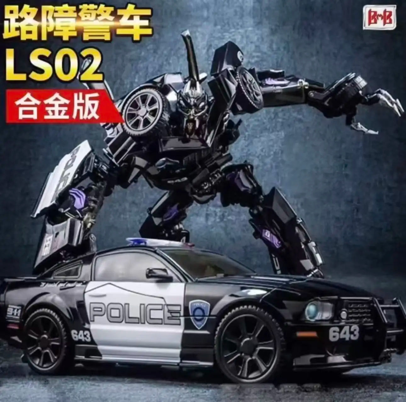 Figurina Transformers Barricade LS02 — Auto della Polizia Nera Modalità Combattimento