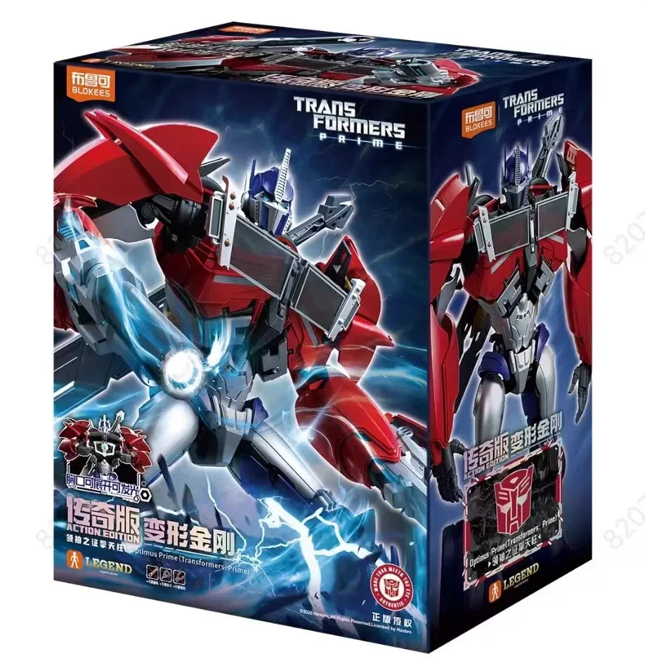 Figurina Transformers Optimus Prime TFP Blokees — Modello ad assemblaggio Prime blu