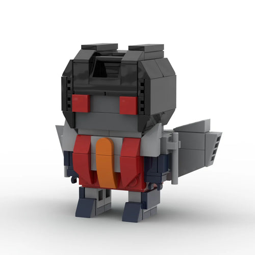 Action figure Transformers Starscream versione IDW chibi — brick antracite alato