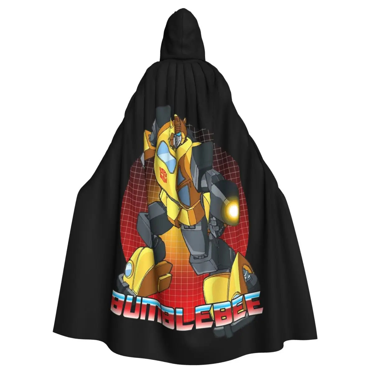 Mantello Transformers di Bumblebee — Mantello lungo con cappuccio per cosplay di Halloween