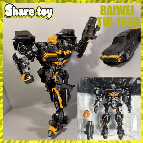 Figurina Transformers Bumblebee Black Bee TW1038 — Edizione nera e arancione Guerriero