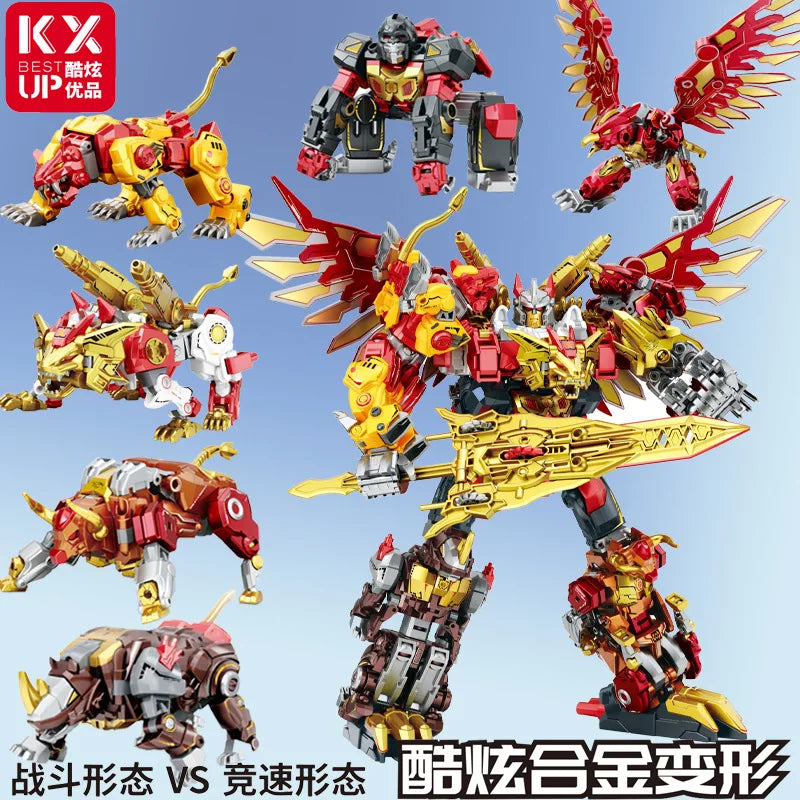 Figurina Transformers Dinoking Phénix KX Or — Doppia modalità combattimento e velocità senza confezione