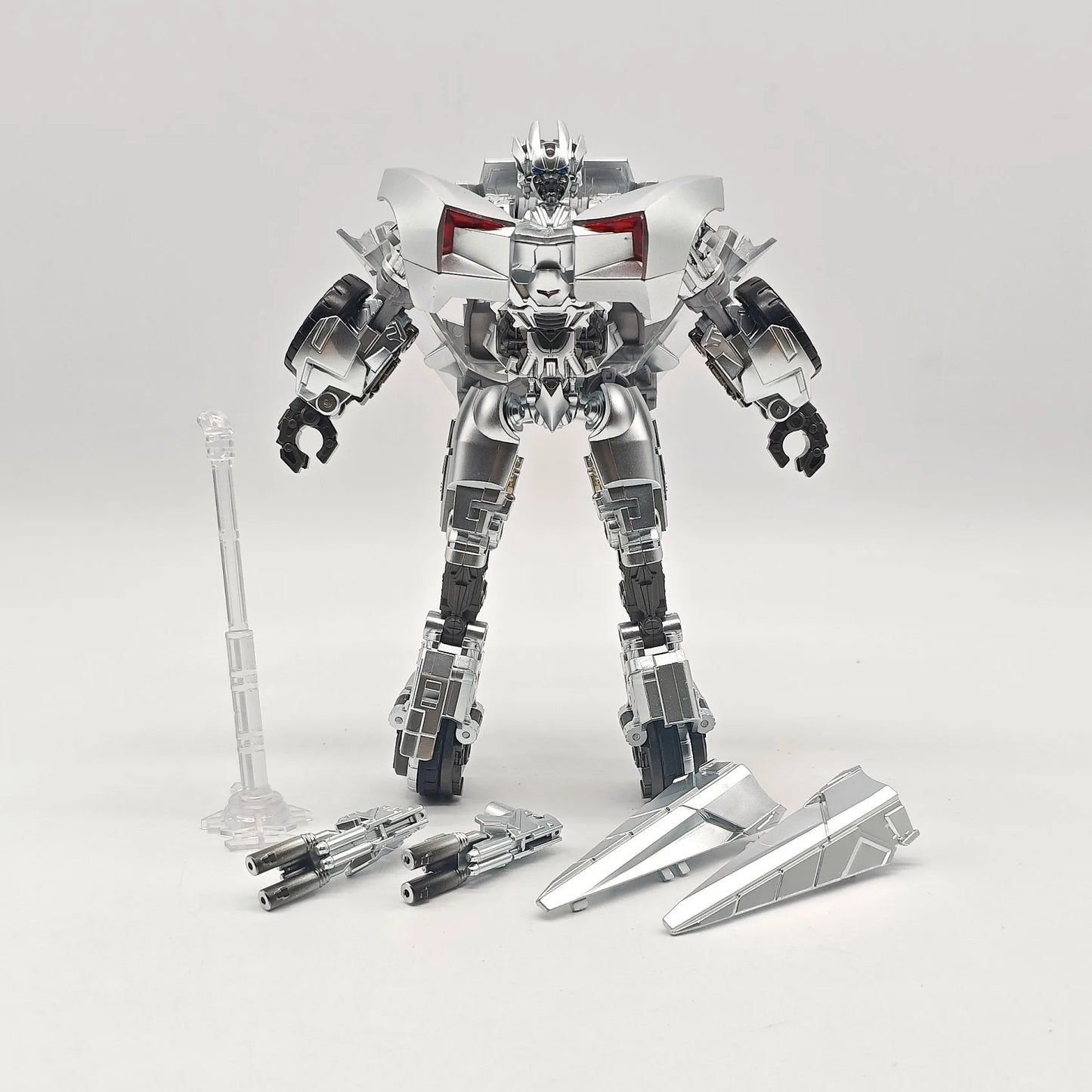 Figurina Transformers Sideswipe War Dancer — Ballerino di Guerra Rosso e Argento