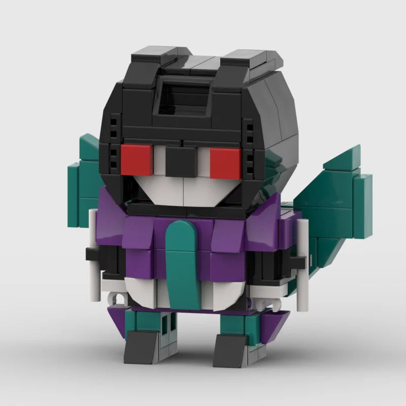 Action figure Transformers Slipstream versione IDW chibi — brick viola e turchese alato