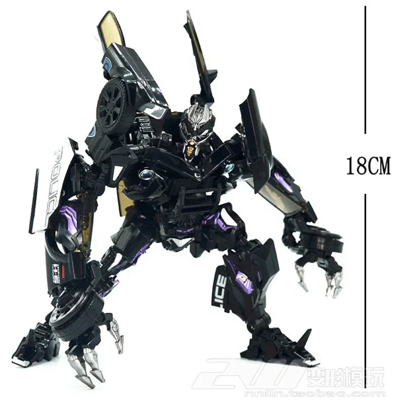 Figurina Transformers Barricade LS02 — Auto della Polizia Nera Modalità Combattimento