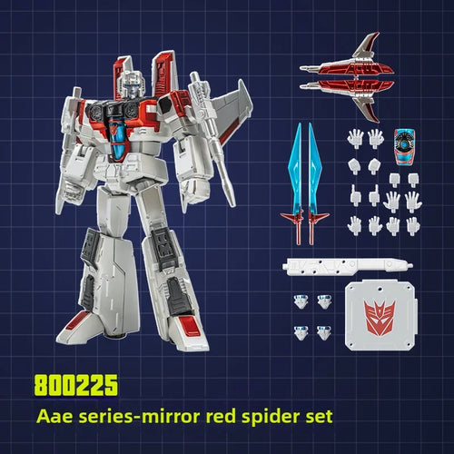 Action figure Transformers Starscream AAE effetto specchio — Universo Shattered Glass bianco