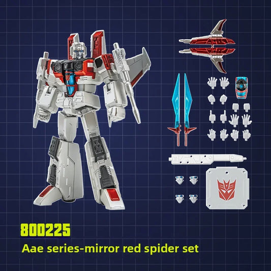 Action figure Transformers Starscream AAE effetto specchio — Universo Shattered Glass bianco