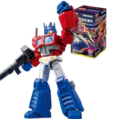 Action figure Transformers Optimus Prime in assetto da combattimento — fucile lungo, posa eretta