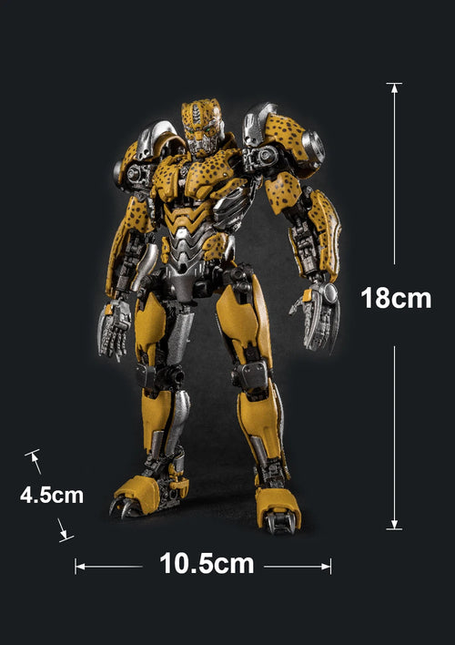 Action figure Transformers Cheetor maculato dorato — Studio AMK, leopardo meccanico