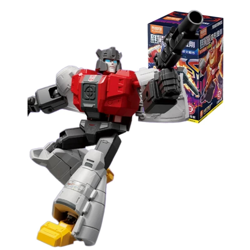 Statuetta Transformers Robot Rosso e Grigio con Fucile Integrato — Guerriero Blokees Galaxy Versione 8