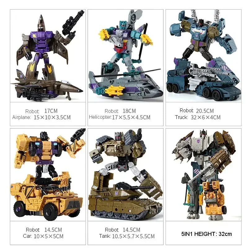 Figurina Transformers Bruticus HaiZhiXing — Combinatore KO completo di cinque robot