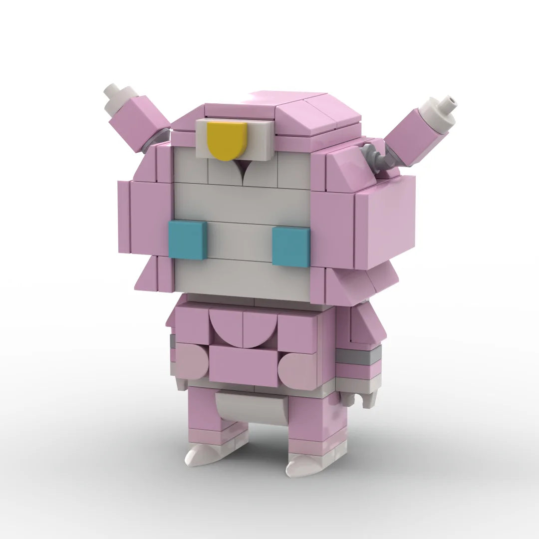 Figurina Transformers Elita Chibi con Orecchie Rotonde — Brick Rosa Pallido Miniatura