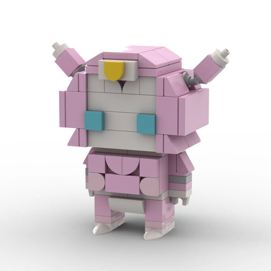 Figurina Transformers Elita Chibi con Orecchie Rotonde — Brick Rosa Pallido Miniatura