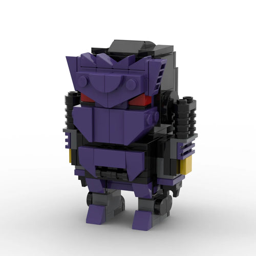 Figurina Transformers Tarn versione IDW — capo giustiziere Decepticon in mattoncini viola