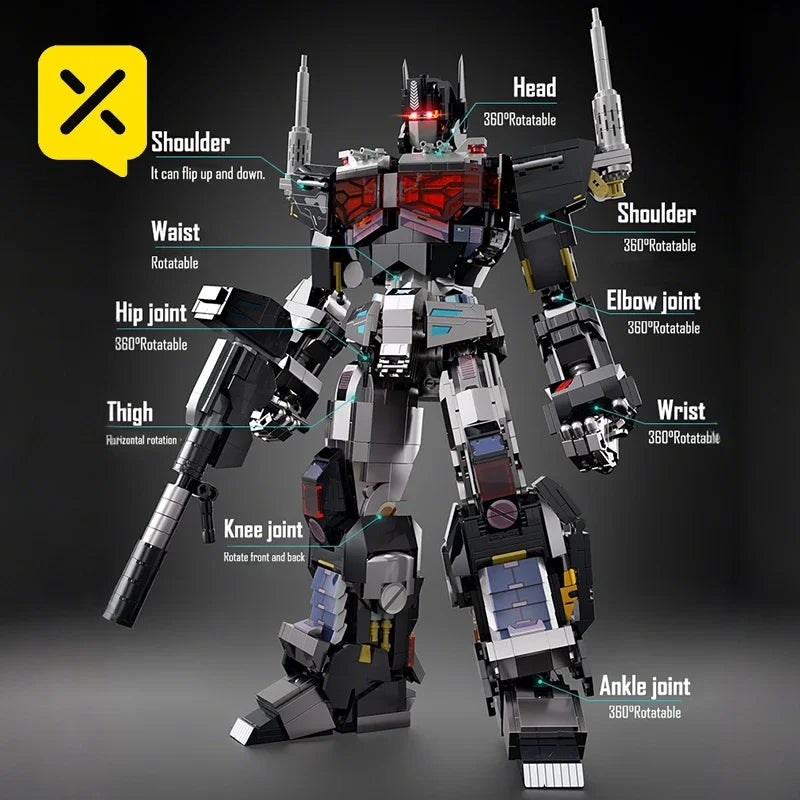 Mattoncini Transformers Nemesis Knight — Costruzione di Optimus Prime oscuro da 1886 pezzi