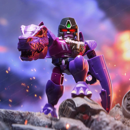 Figurina Transformers Megatron in forma robot — Guerriero Beast Wars su terreno roccioso