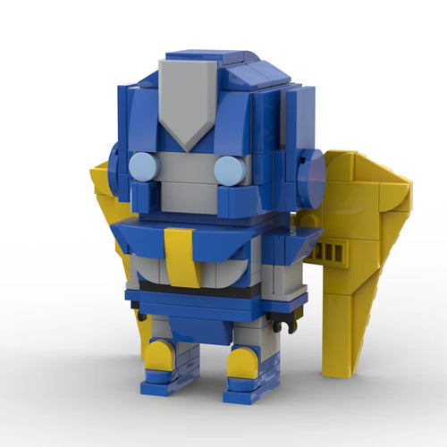 Figurina Transformers Sentinel Prime edizione One — mattoncino blu e giallo, comandante